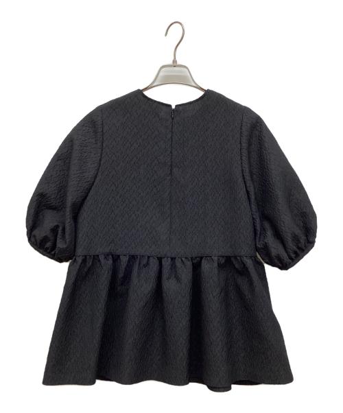 UNITED ARROWS（ユナイテッドアローズ）UNITED ARROWS (ユナイテッドアローズ) AIRY ジャカード 5SL ペプラム ブラウス ブラック サイズ:38の古着・服飾アイテム