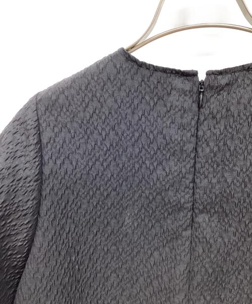 UNITED ARROWS（ユナイテッドアローズ）UNITED ARROWS (ユナイテッドアローズ) AIRY ジャカード 5SL ペプラム ブラウス ブラック サイズ:38の古着・服飾アイテム