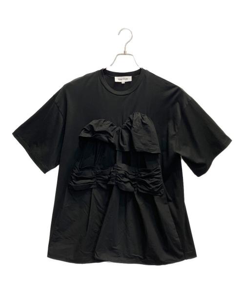ENFOLD（エンフォルド）ENFOLD (エンフォルド) FRONT-DETAIL T-SHIRT ブラック サイズ:38の古着・服飾アイテム