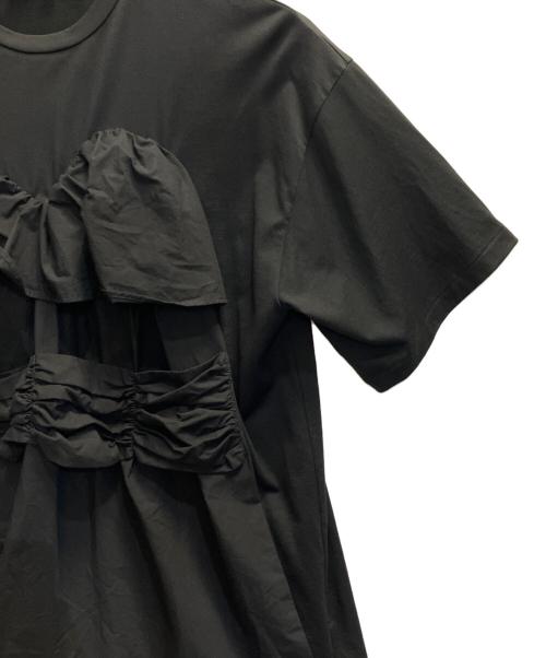 ENFOLD（エンフォルド）ENFOLD (エンフォルド) FRONT-DETAIL T-SHIRT ブラック サイズ:38の古着・服飾アイテム