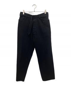 中古・古着通販】COMOLI (コモリ) ブラックデニム ベルテッドパンツ