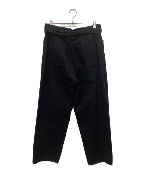 COMOLI（コモリ）COMOLI (コモリ) デニム ベルテッドパンツ ブラック サイズ:2の古着・服飾アイテム