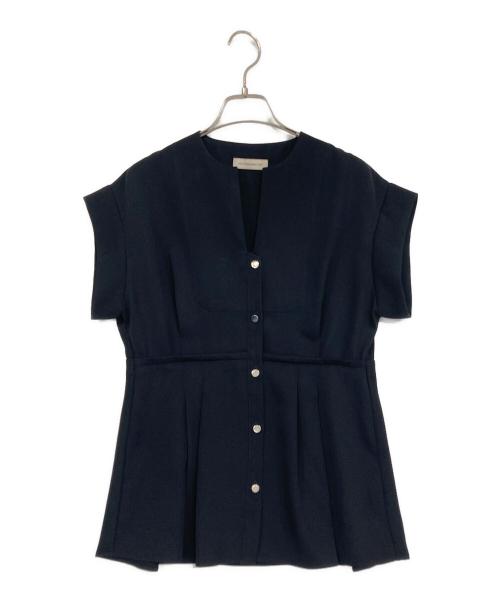 THE PERMANENT EYE（ザ パーマネント アイ）THE PERMANENT EYE (ザ パーマネント アイ) TARO HORIUCHI (タロウホリウチ) Vネックペプラムブラウス ブラック サイズ:SIZE 0の古着・服飾アイテム