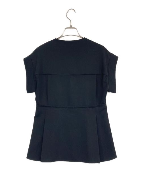 THE PERMANENT EYE（ザ パーマネント アイ）THE PERMANENT EYE (ザ パーマネント アイ) TARO HORIUCHI (タロウホリウチ) Vネックペプラムブラウス ブラック サイズ:SIZE 0の古着・服飾アイテム