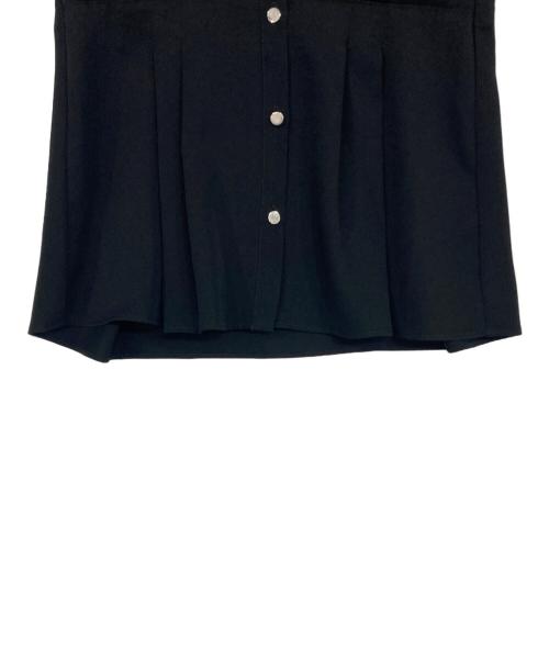 THE PERMANENT EYE（ザ パーマネント アイ）THE PERMANENT EYE (ザ パーマネント アイ) TARO HORIUCHI (タロウホリウチ) Vネックペプラムブラウス ブラック サイズ:SIZE 0の古着・服飾アイテム