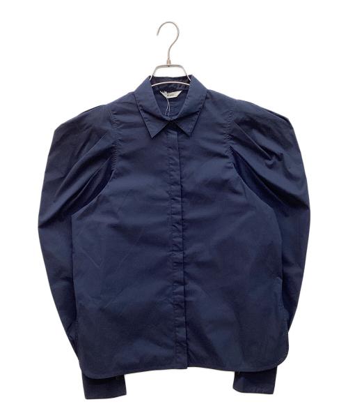 CLANE（クラネ）CLANE (クラネ) TUCK SHOULDER SHIRT　タックボリュームショルダーシャツ ネイビー サイズ:1の古着・服飾アイテム