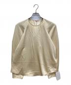 CLANEクラネ）の古着「CONSTRUCTIVE SATIN BLOUSE　コンストラクティブサテンブラウス」｜ベージュ
