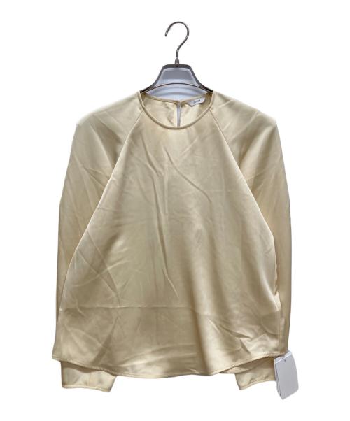 CLANE（クラネ）CLANE (クラネ) CONSTRUCTIVE SATIN BLOUSE　コンストラクティブサテンブラウス ベージュ サイズ:SIZE 1 未使用品の古着・服飾アイテム