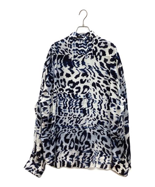 JOHN LAWRENCE SULLIVAN（ジョン ローレンス サリバン）JOHN LAWRENCE SULLIVAN (ジョン ローレンス サリバン) LEOPARD PRINT CUT-OFF SHIRT ブルー サイズ:0Sの古着・服飾アイテム