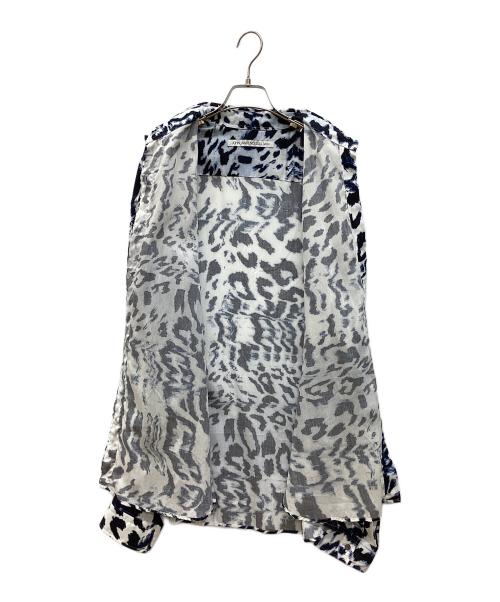 JOHN LAWRENCE SULLIVAN（ジョン ローレンス サリバン）JOHN LAWRENCE SULLIVAN (ジョン ローレンス サリバン) LEOPARD PRINT CUT-OFF SHIRT ブルー サイズ:0Sの古着・服飾アイテム