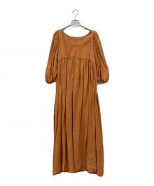VERMEIL par iena（ヴェルメイユ パー イエナ）の古着「ベルギーリネンワンピース」｜オレンジ