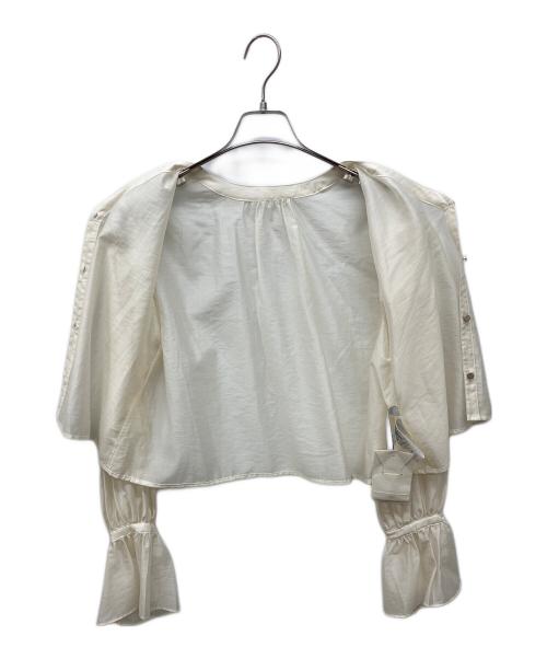 Noble（ノーブル）Noble (ノーブル) ショートシアーブラウス ホワイト サイズ:Fの古着・服飾アイテム