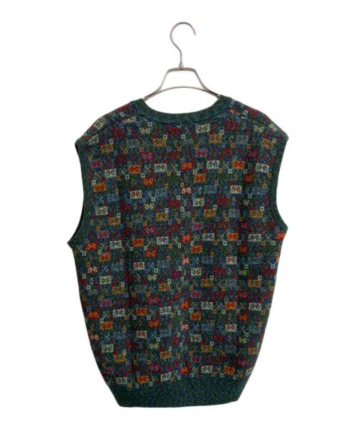 EXAMPLE by MISSONI（イグザンプルバイミッソーニ）EXAMPLE BY MISSONI (イグザンプルバイミッソーニ) 総柄ニットベスト グリーン サイズ:Sの古着・服飾アイテム
