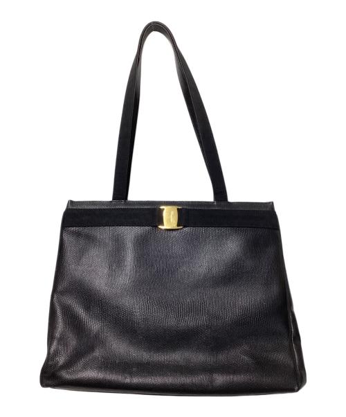 Salvatore Ferragamo（サルヴァトーレ フェラガモ）Salvatore Ferragamo (サルヴァトーレ フェラガモ) ヴァラトートバッグ ブラックの古着・服飾アイテム