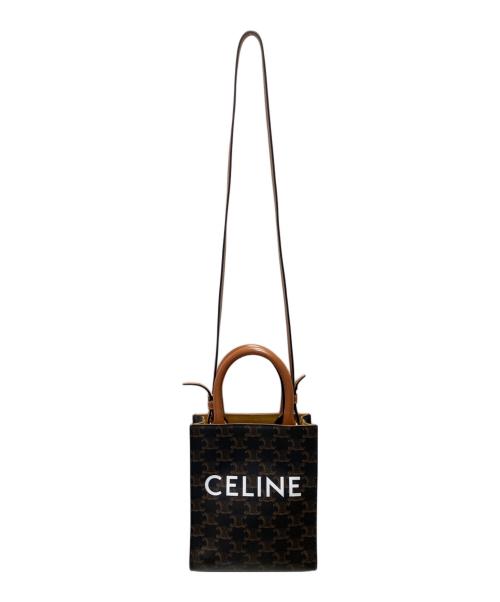 CELINE（セリーヌ）CELINE (セリーヌ) ミニバーティカルカバ/2wayショルダーバッグ/トリオンフ ブラウン サイズ:ミニの古着・服飾アイテム