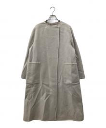 BALLSEY（ボールジィ）の古着「プレミアムウールリバー ノーカラーコート」｜ベージュ