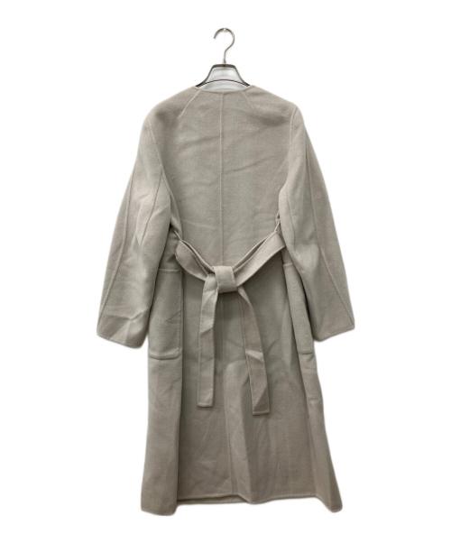 BALLSEY（ボールジィ）BALLSEY (ボールジィ) プレミアムウールリバー ノーカラーコート ベージュ サイズ:36の古着・服飾アイテム