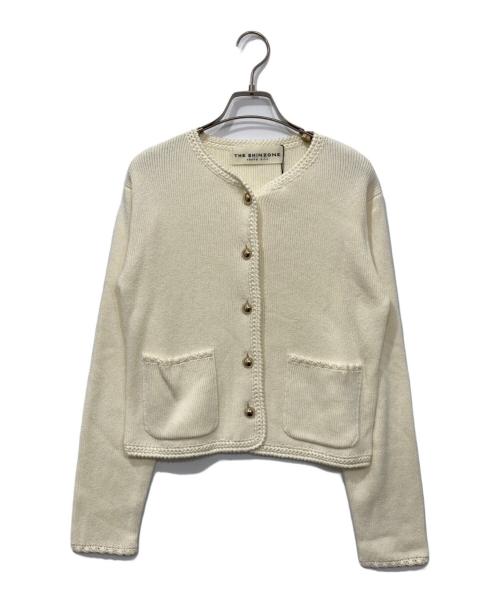 THE SHINZONE（ザ シンゾーン）THE SHINZONE (ザ シンゾーン) BOUCLE KNIT JACKET アイボリー サイズ:FOの古着・服飾アイテム