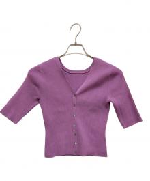 theory luxe（セオリーリュクス）の古着「ADLER DANNIE　Vネックカーディガン」｜パープル