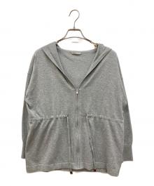 theory luxe（セオリーリュクス）の古着「ニットパーカー　ジップパーカー」｜グレー