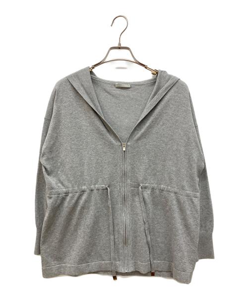 theory luxe（セオリーリュクス）theory luxe (セオリーリュクス) ニットパーカー　ジップパーカー グレー サイズ:32の古着・服飾アイテム