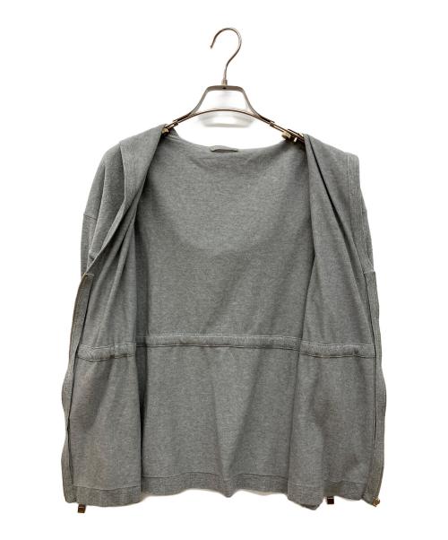 theory luxe（セオリーリュクス）theory luxe (セオリーリュクス) ニットパーカー　ジップパーカー グレー サイズ:32の古着・服飾アイテム