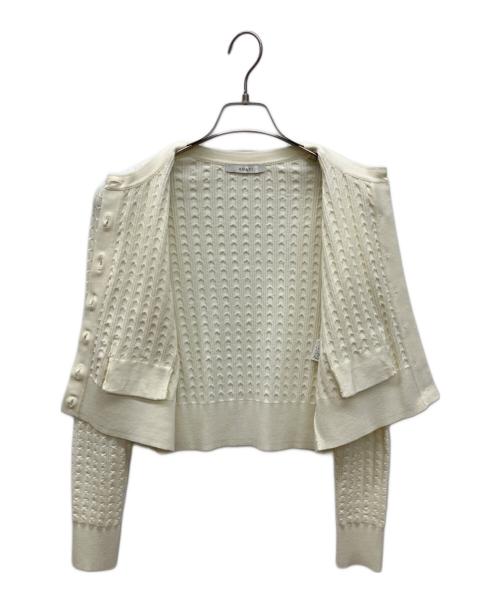 ANAYI（アナイ）ANAYI (アナイ) ミニケーブル カーディガン ホワイト サイズ:36の古着・服飾アイテム