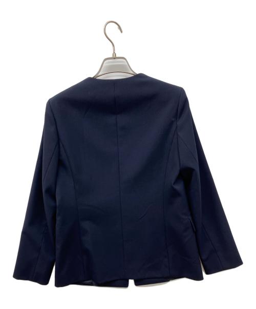 ANAYI（アナイ）ANAYI (アナイ) オックスストレッチノーカラージャケット ネイビー サイズ:36の古着・服飾アイテム