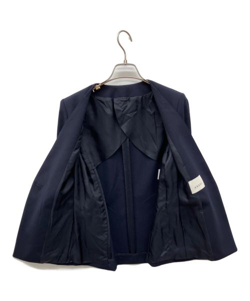 ANAYI（アナイ）ANAYI (アナイ) オックスストレッチノーカラージャケット ネイビー サイズ:36の古着・服飾アイテム