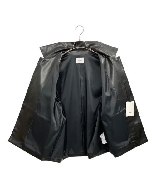MIESROHE（ミースロエ）MIESROHE (ミースロエ) フェイクレザーカバーオールジャケット ブラックの古着・服飾アイテム