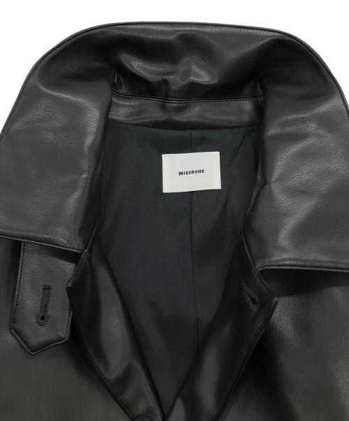 MIESROHE（ミースロエ）MIESROHE (ミースロエ) フェイクレザーカバーオールジャケット ブラックの古着・服飾アイテム