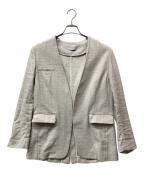 ETRE TOKYOエトレトウキョウ）の古着「リネンノーカラージャケット」｜ベージュ