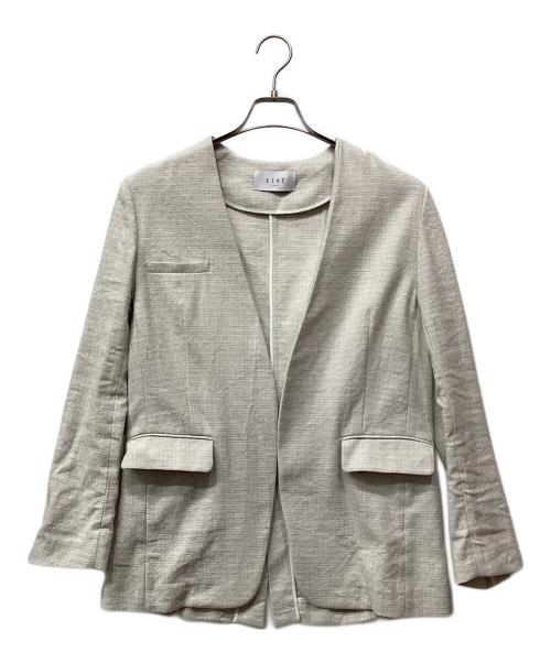 ETRE TOKYO（エトレトウキョウ）ETRE TOKYO (エトレトウキョウ) リネンノーカラージャケット ベージュ サイズ:Ｓの古着・服飾アイテム