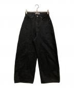 ETRE TOKYOエトレトウキョウ）の古着「ボリュームローウエストデニム」｜ブラック