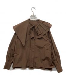 machatt（マチャット）の古着「アシンメトリーフリルブラウス」｜ブラウン