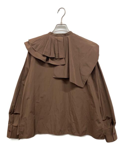 machatt（マチャット）machatt (マチャット) アシンメトリーフリルブラウス ブラウン サイズ:Freeの古着・服飾アイテム