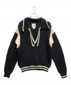 ALONEアローン）の古着「スキッパーニット」｜ブラック