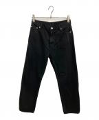 ok.soonオクスン）の古着「カラーデニムパンツ」｜ブラック