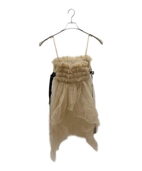 RYU KAGA（リュウ カガ）RYU KAGA (リュウ カガ) Faolting tulle vest ベージュ サイズ:38の古着・服飾アイテム