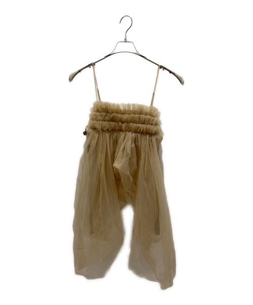 RYU KAGA（リュウ カガ）RYU KAGA (リュウ カガ) Faolting tulle vest ベージュ サイズ:38の古着・服飾アイテム