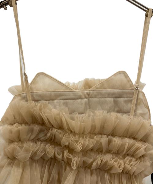 RYU KAGA（リュウ カガ）RYU KAGA (リュウ カガ) Faolting tulle vest ベージュ サイズ:38の古着・服飾アイテム