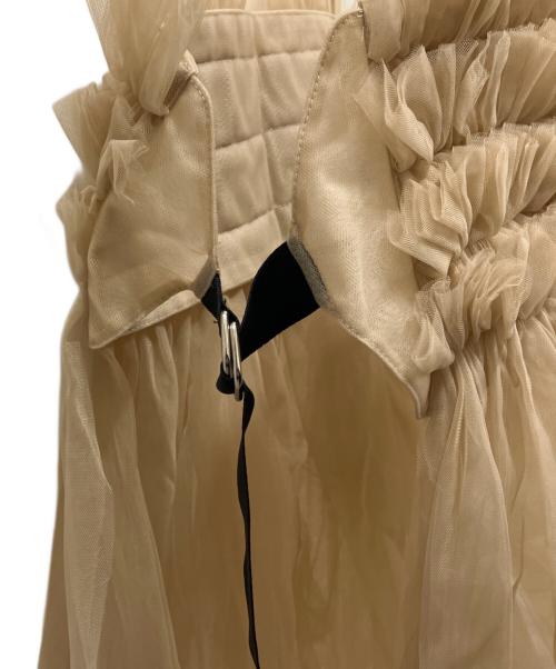 RYU KAGA（リュウ カガ）RYU KAGA (リュウ カガ) Faolting tulle vest ベージュ サイズ:38の古着・服飾アイテム