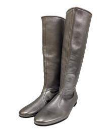 Odette e Odile（オデットエオディール）の古着「フラット ロングブーツ15」｜シルバー