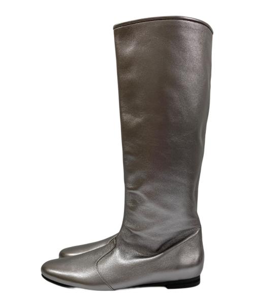 Odette e Odile（オデットエオディール）Odette e Odile (オデットエオディール) フラット ロングブーツ15 シルバー サイズ:24.5cmの古着・服飾アイテム