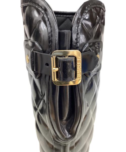 HUNTER（ハンター）HUNTER (ハンター) REFINED GLOSS QUILT TALL　ロングブーツ　レインブーツ ブラック サイズ:UK 5の古着・服飾アイテム