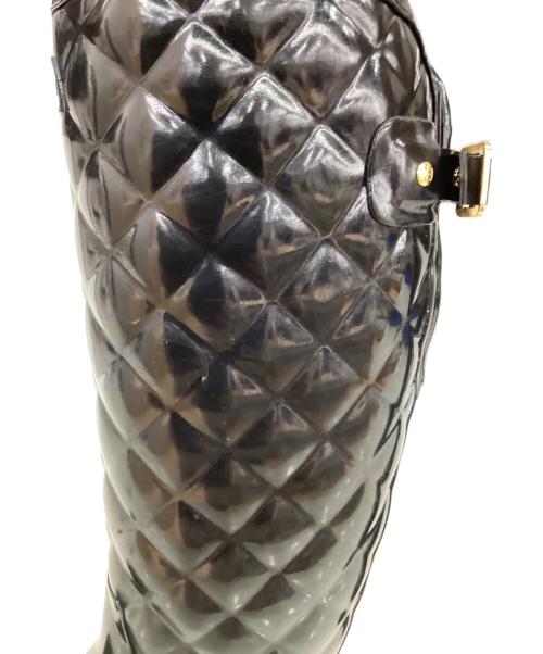 HUNTER（ハンター）HUNTER (ハンター) REFINED GLOSS QUILT TALL　ロングブーツ　レインブーツ ブラック サイズ:UK 5の古着・服飾アイテム