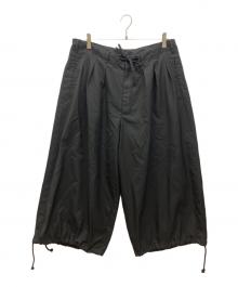 GROUND Y（グラウンドワイ）の古着「WOOL POLYESTER GABARDINE BALLOON PANTS」｜ブラック
