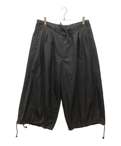 GROUND Y（グラウンドワイ）GROUND Y (グラウンドワイ) WOOL POLYESTER GABARDINE BALLOON PANTS ブラック サイズ:3の古着・服飾アイテム