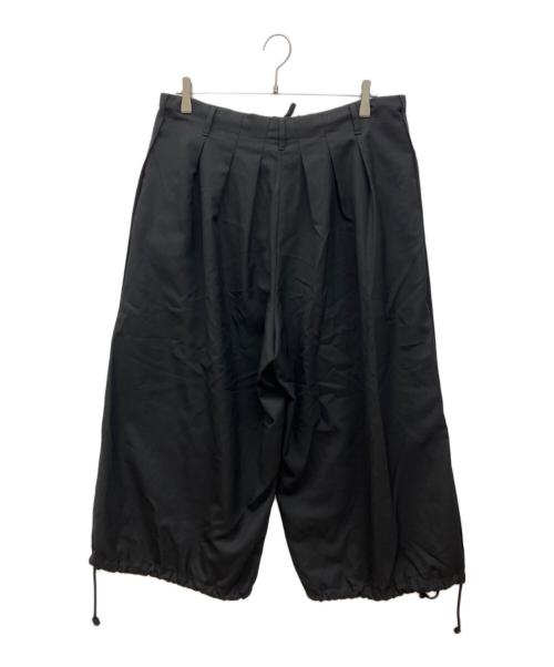 GROUND Y（グラウンドワイ）GROUND Y (グラウンドワイ) WOOL POLYESTER GABARDINE BALLOON PANTS ブラック サイズ:3の古着・服飾アイテム