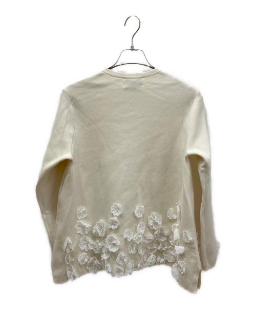 UNITED ARROWS（ユナイテッドアローズ）UNITED ARROWS (ユナイテッドアローズ) 3D フラワーモチーフ ニット プルオーバー オフホワイト サイズ:FREEの古着・服飾アイテム